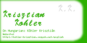 krisztian kohler business card