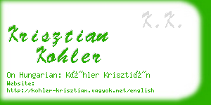 krisztian kohler business card